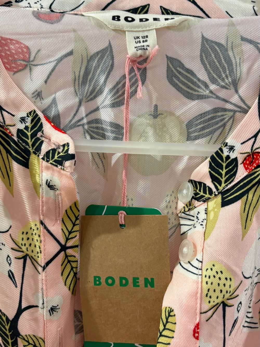 Boden Pink Floral Print Button-Front Dress - Picture 2 of 4